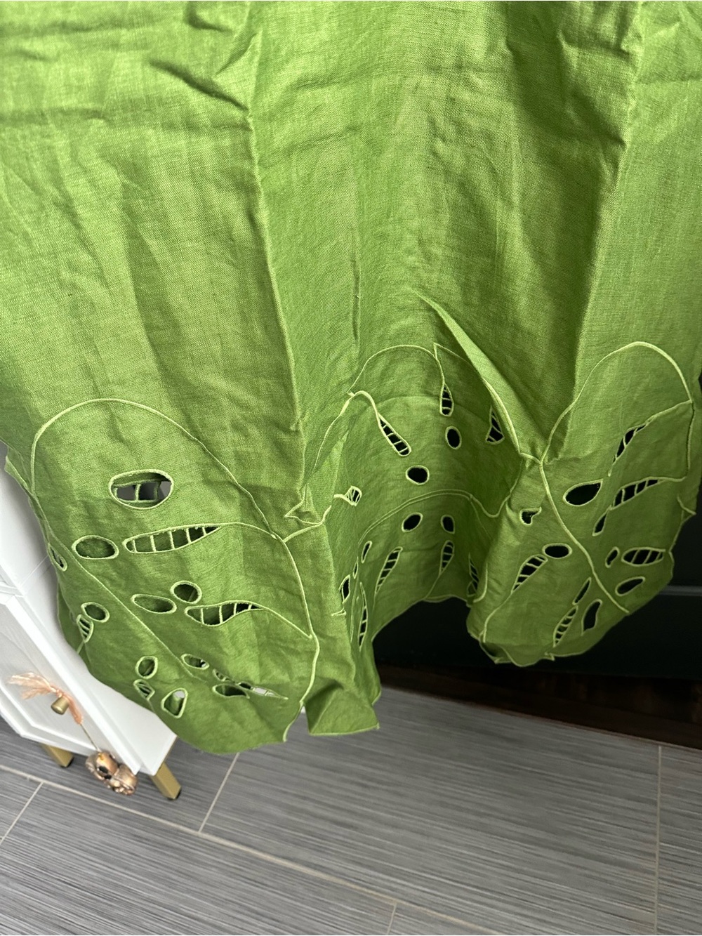 FARM Rio Green Monstera Embroidery Midi Dress - Green - Picture 7 of 8